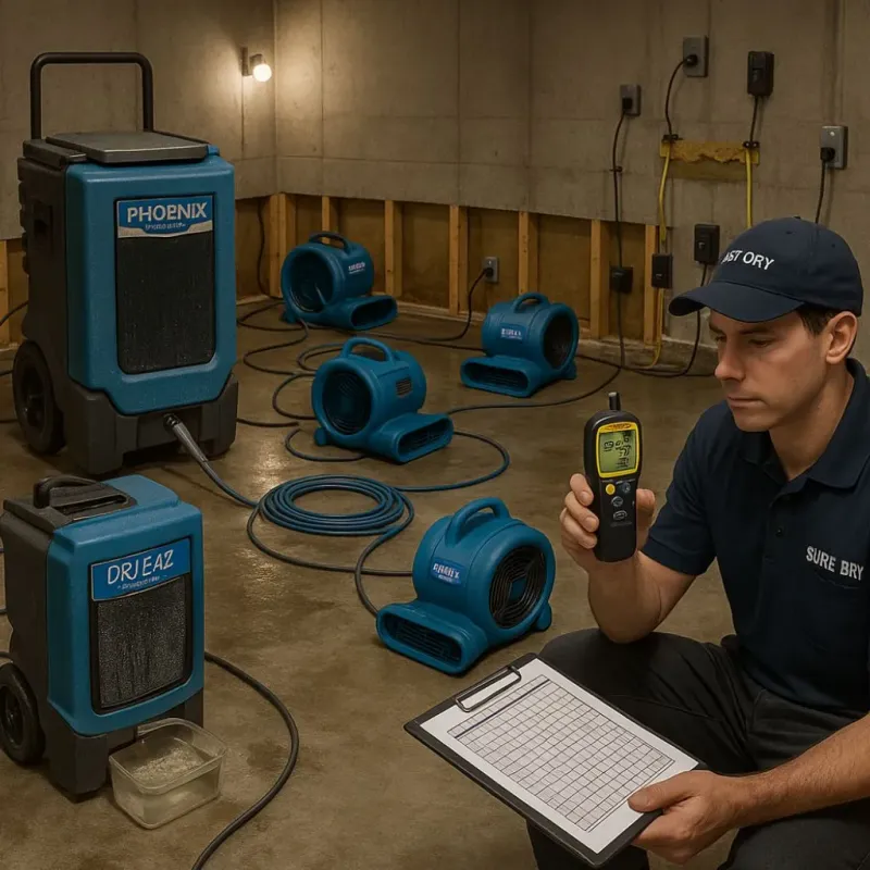 Structural Drying and Dehumidification process in Prairie Village, KS